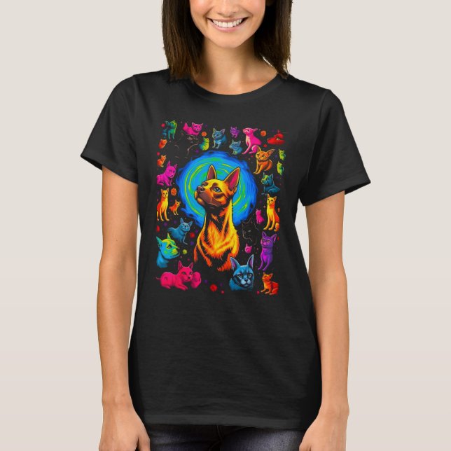 Camiseta Siamese Cat Abstract Art (Anverso)