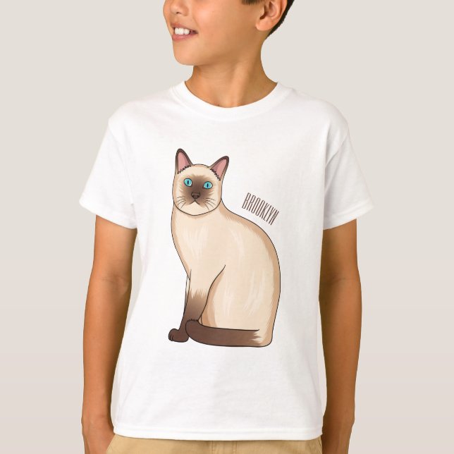 Camiseta Siamese cat cartoon illustration  (Anverso)