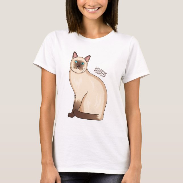 Camiseta Siamese cat cartoon illustration  (Anverso)