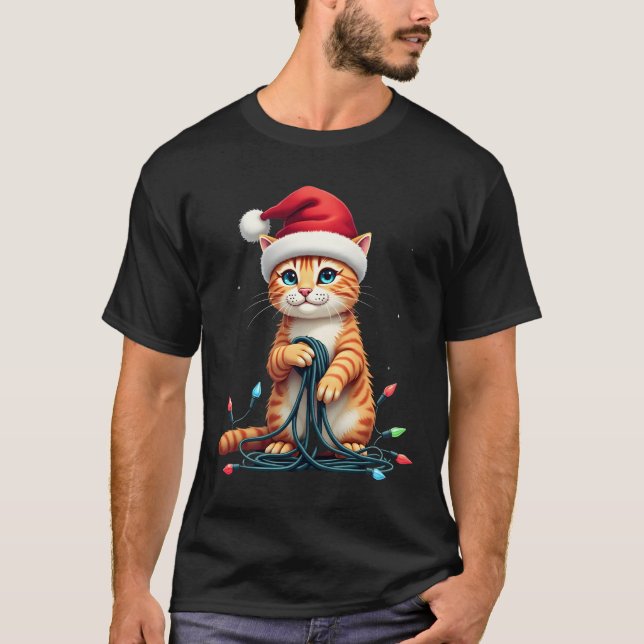 Camiseta Siamese Cat Christmas Cuello en V (1) (Anverso)