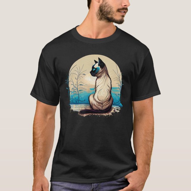 Camiseta Siamese cat seal point siamese yoga postures (Anverso)