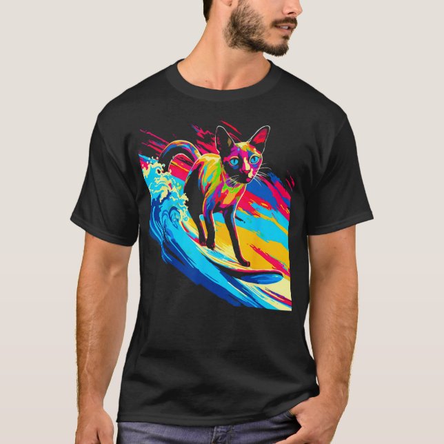 Camiseta Siamese Cat Surf (Anverso)
