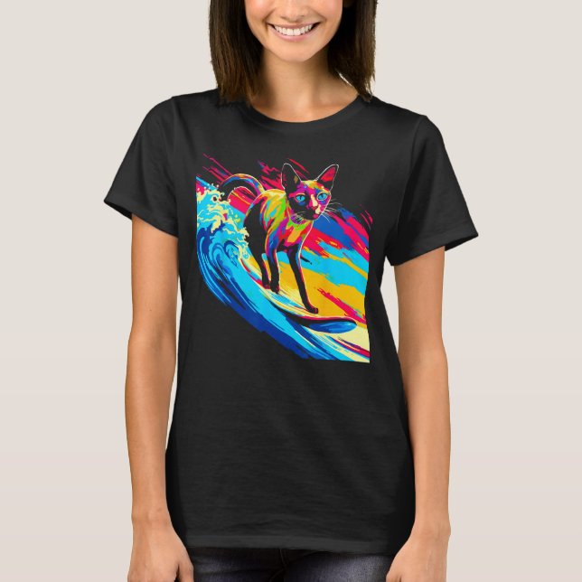 Camiseta Siamese Cat Surf (Anverso)