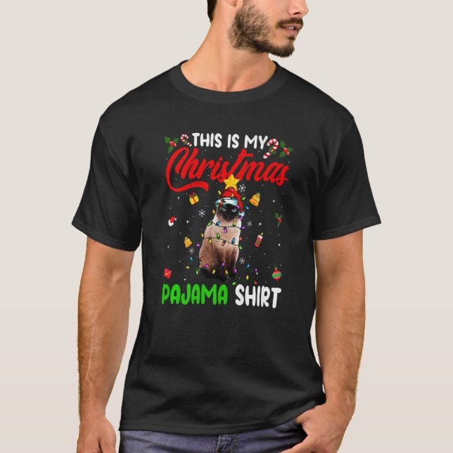 Camiseta Siamese Cat  This Is My Christmas Pajama  Xmas (Anverso)