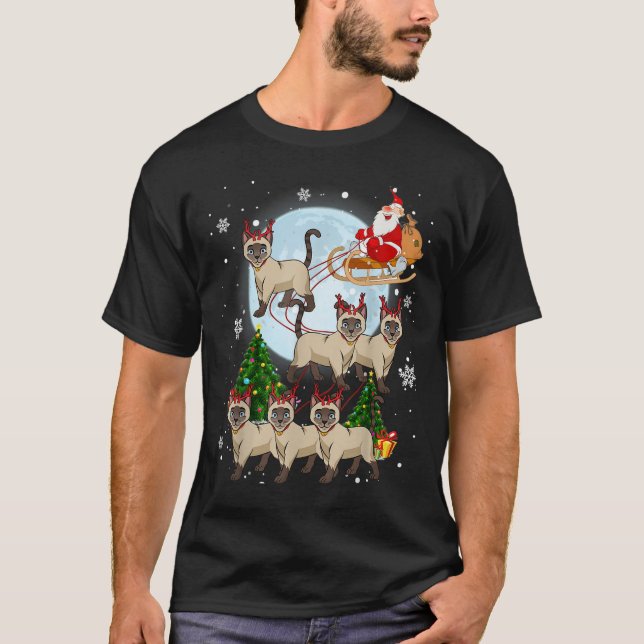 Camiseta Siamese Reindeer Christmas Siamese Cat Lover Men W (Anverso)