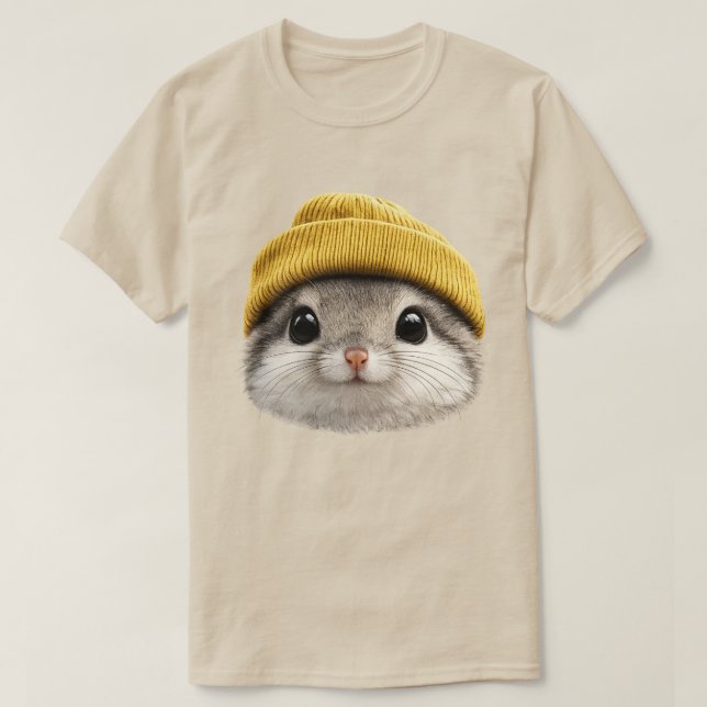 Camiseta Siberian Flying Squirrel Wearing Beanie  Retro 90s (Diseño del anverso)