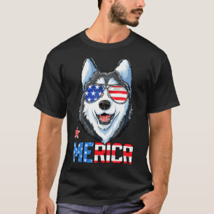 Camiseta Siberian Husky 4 De Julio Merica Hombres Mujeres A