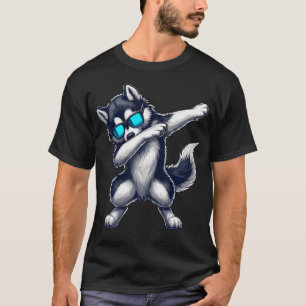 Camiseta Siberian Husky haciendo dab con gafas de sol Siber