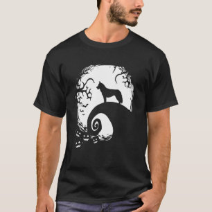 Camiseta Siberian Husky Halloween Under The Moonlight Spook