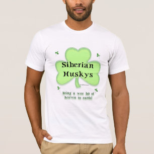 Camiseta Siberian Husky Heaven; Husky St. Patrick's day