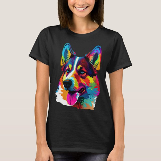 Camiseta Siberian Husky Pop Cute Husky (Anverso)