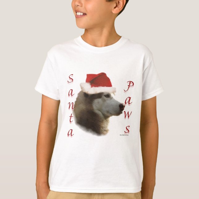 Camiseta Siberian Husky Santa Paws (Anverso)