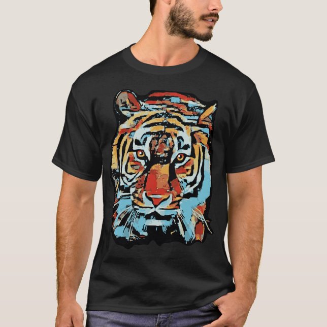 Camiseta Siberian tiger pop art style of the chinese zodiac (Anverso)