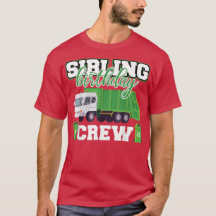 Camiseta Sibling Birthday Crew Garbage Truck Family Matchin