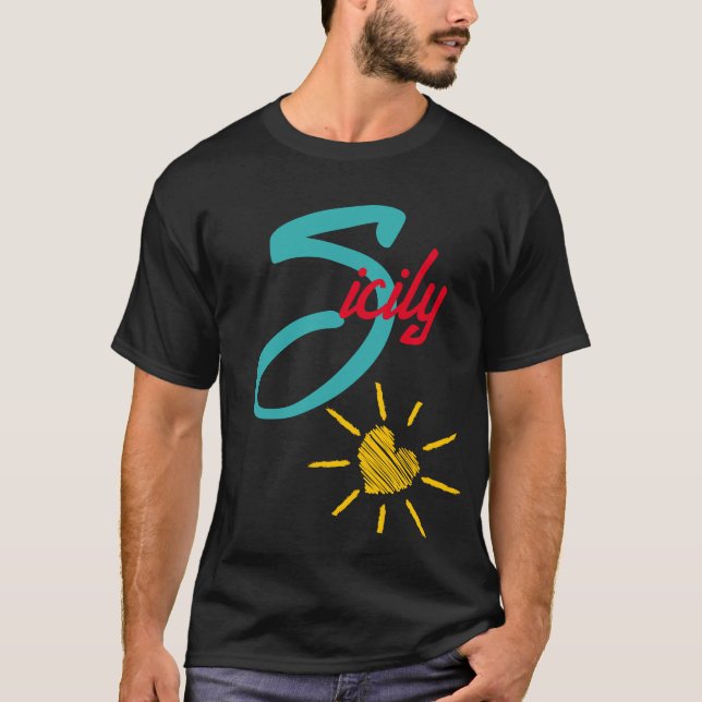 Camiseta Sicilia con corazón de sol (Anverso)