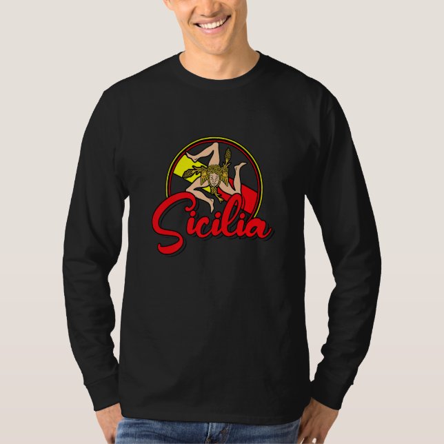 Camiseta Sicilia Flag Sicily Palermo Italy  18 (Anverso)