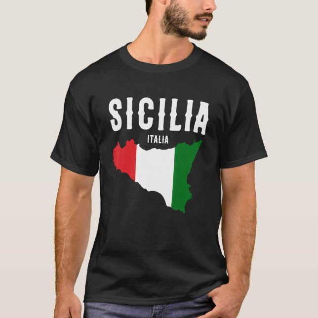 Camiseta Sicilia Flag Sicily Palermo Italy 19 (Anverso)