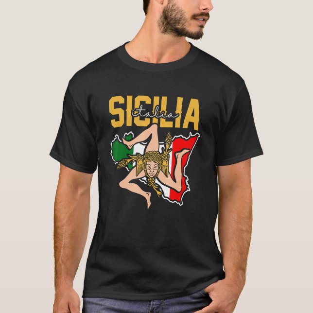 Camiseta Sicilia Flag Sicily Palermo Italy 32 (Anverso)