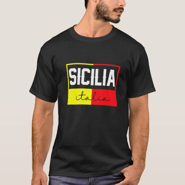 Camiseta Sicilia Flag Sicily Palermo Italy  39 (Anverso)