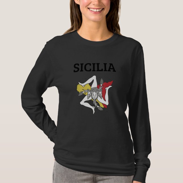 Camiseta Sicilia Flag Sicily Palermo Italy 9 (Anverso)