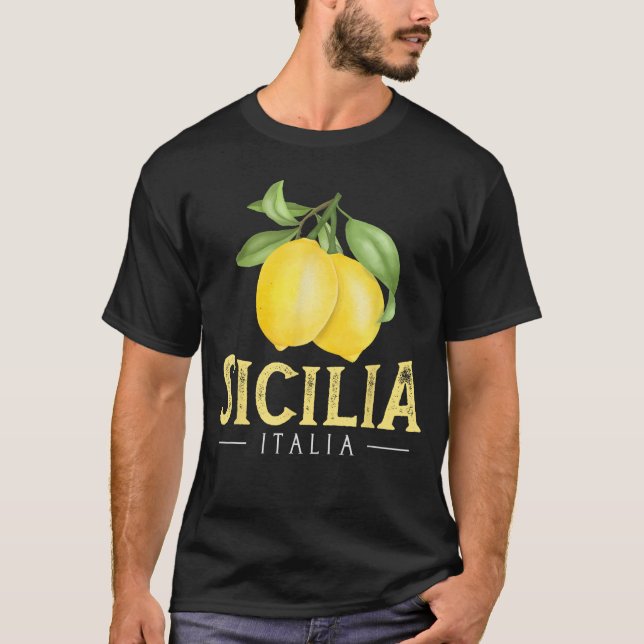 Camiseta Sicilia Italia Italian Lemons Proud Sicilian retro (Anverso)