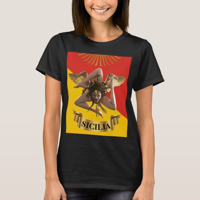 Camiseta Sicilia / Medusa Trinacria siciliana (Anverso)