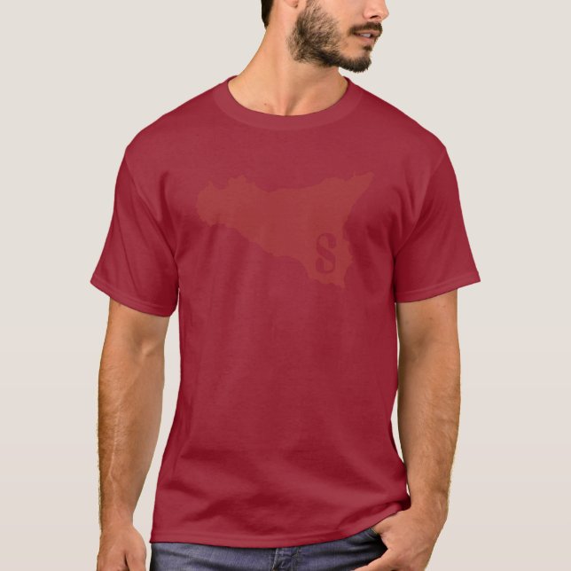 Camiseta Sicilia rojo oscuro (Anverso)