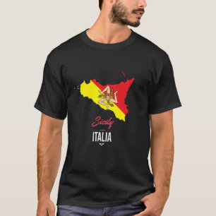Camiseta Sicilia Señal Amo Sicilia, Sicilia Italia Ilustrac