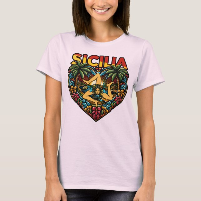 Camiseta Sicilia Sicilian Heart Trinacria (Anverso)