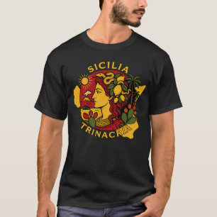 Camiseta Sicilia Sicily Trinacria Diseño Trípode-Shirt Tri-
