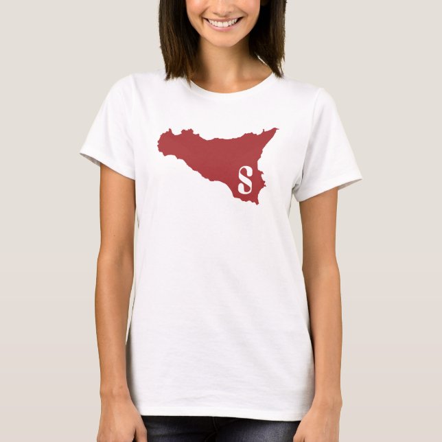 Camiseta Sicilia W rojo oscuro (Anverso)