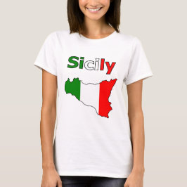 Camiseta Sicilia y mapa en los colores de la bandera italia