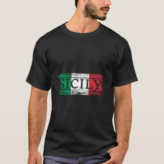 Camiseta Sicilian Italian Italy Flag I Sicily Vacation Trav