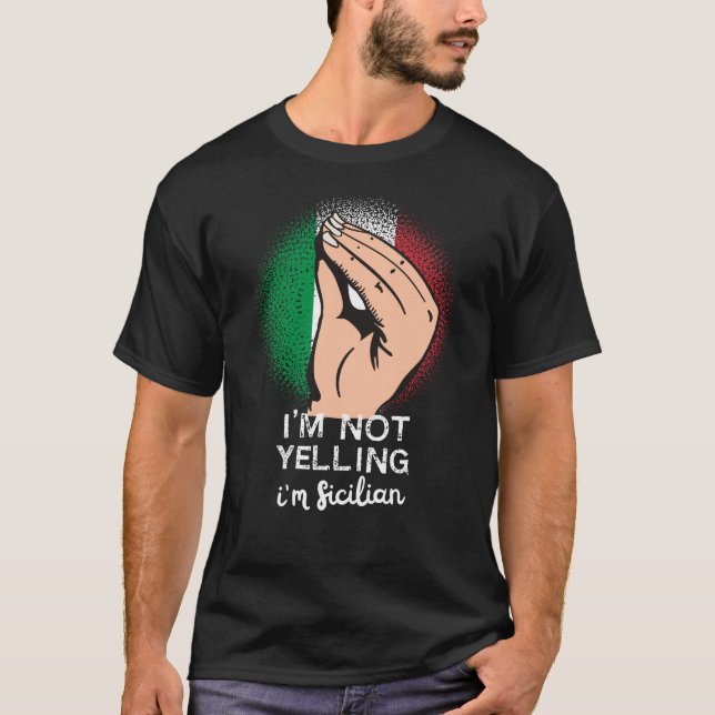 Camiseta Siciliano Yelling Grny Dice Arte (Anverso)