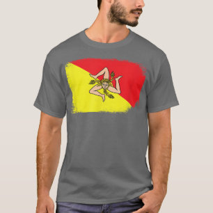 Camiseta Sicily Flag Map Italy Sicilian Kingdom Italian Piz