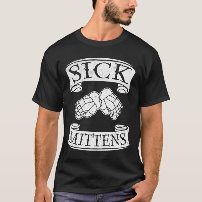 Camiseta Sick Mittens Hockey Shirsey Con Huella Trasera (Anverso)