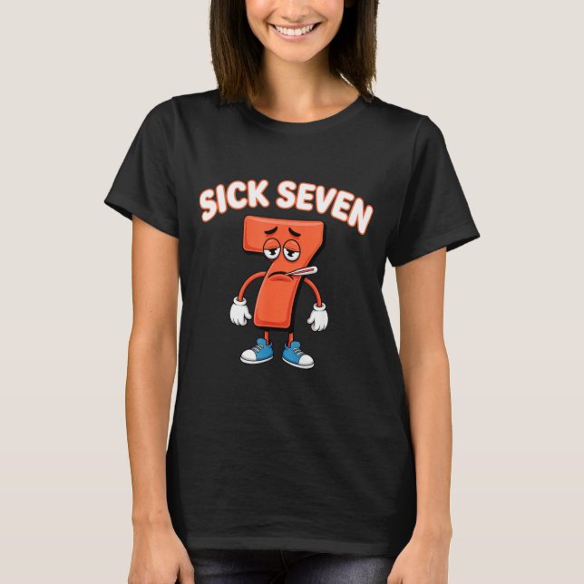 Camiseta Sick Seven Meme Tee Six Seven Fun Wordplay  (Anverso)