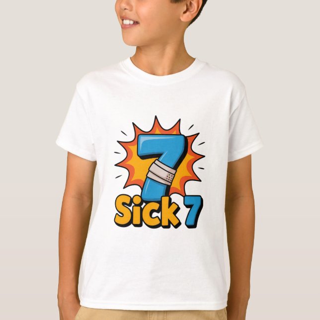 Camiseta Sick Seven Meme Tee Six Seven Fun Wordplay  (Anverso)