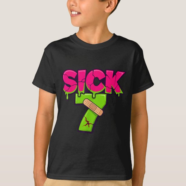 Camiseta Sick Seven Meme Tee Six Seven Fun Wordplay Drip  (Anverso)