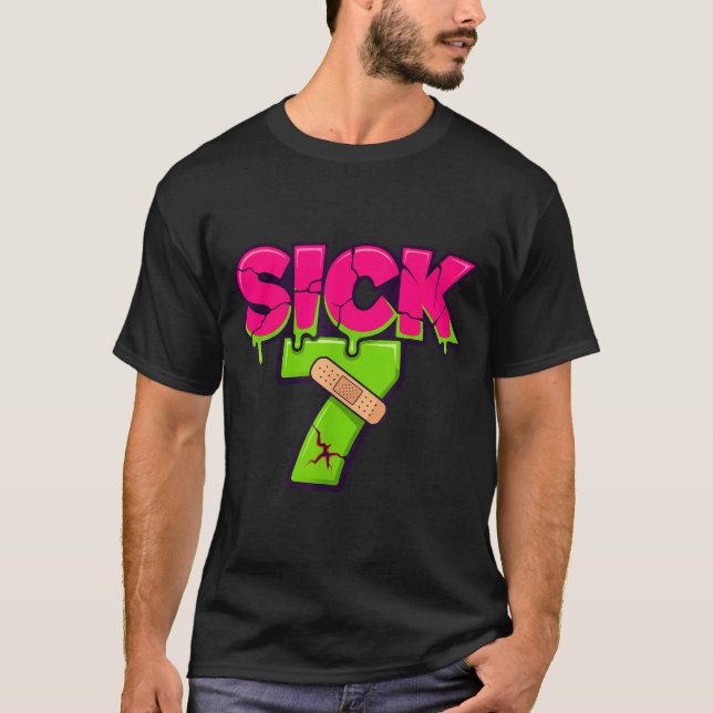 Camiseta Sick Seven Meme Tee Six Seven Fun Wordplay Drip  (Anverso)