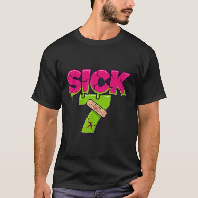 Camiseta Sick Seven Meme Tee Six Seven Fun Wordplay Drip  (Anverso)