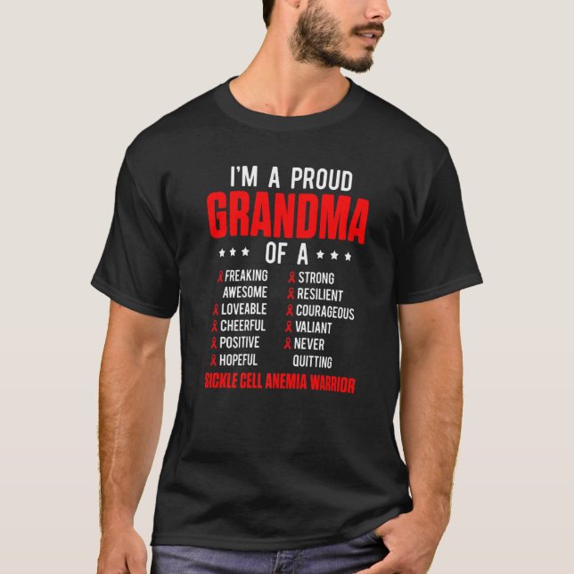 Camiseta Sickle Cell Anemia Survivor Proud Grandma Anemic W (Anverso)