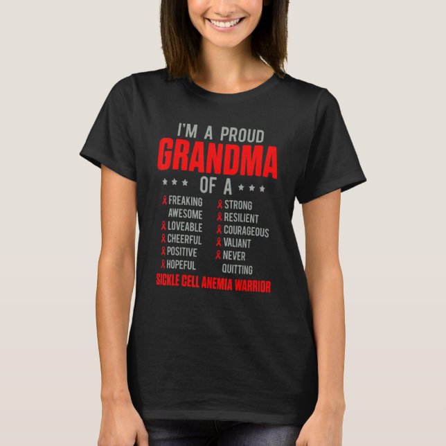 Camiseta Sickle Cell Anemia Survivor Proud Grandma Anemic W (Anverso)