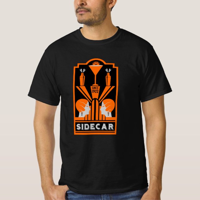 Camiseta Sidecar Cocktail Art Deco (Anverso)