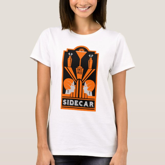 Camiseta Sidecar Cocktail Art Deco (Anverso)