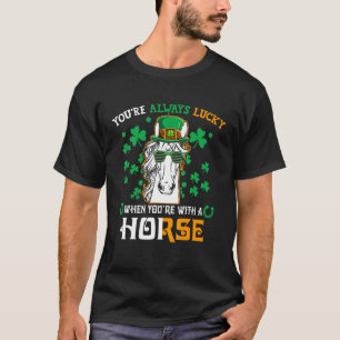 Camiseta Siempre Afortunado Con Un Leprechaun De Caballo Dí