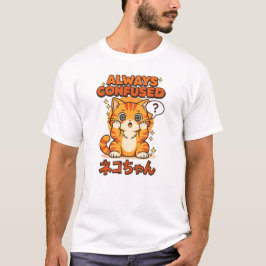 Camiseta Siempre Confundido – Gato Kawaii Adorable