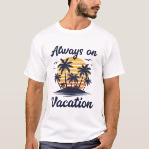 Camiseta Siempre de Vacaciones Atardecer Tropical Palma Isl