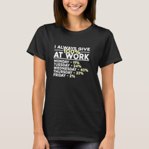 Camiseta Siempre doy 100 en el trabajo Compañero de trabajo