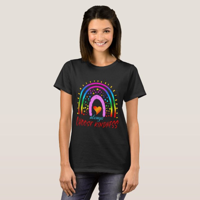 Camiseta siempre elige amabilidad arcoíris (Anverso completo)